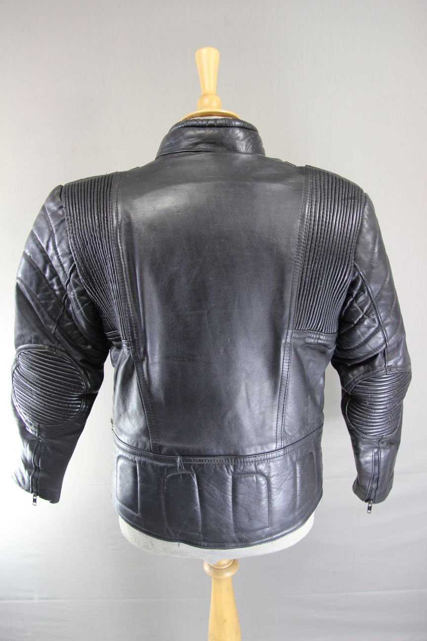 CLASSIC BLACK LEATHER BIKER JACKET 38-40 INCH/MEDIUM
