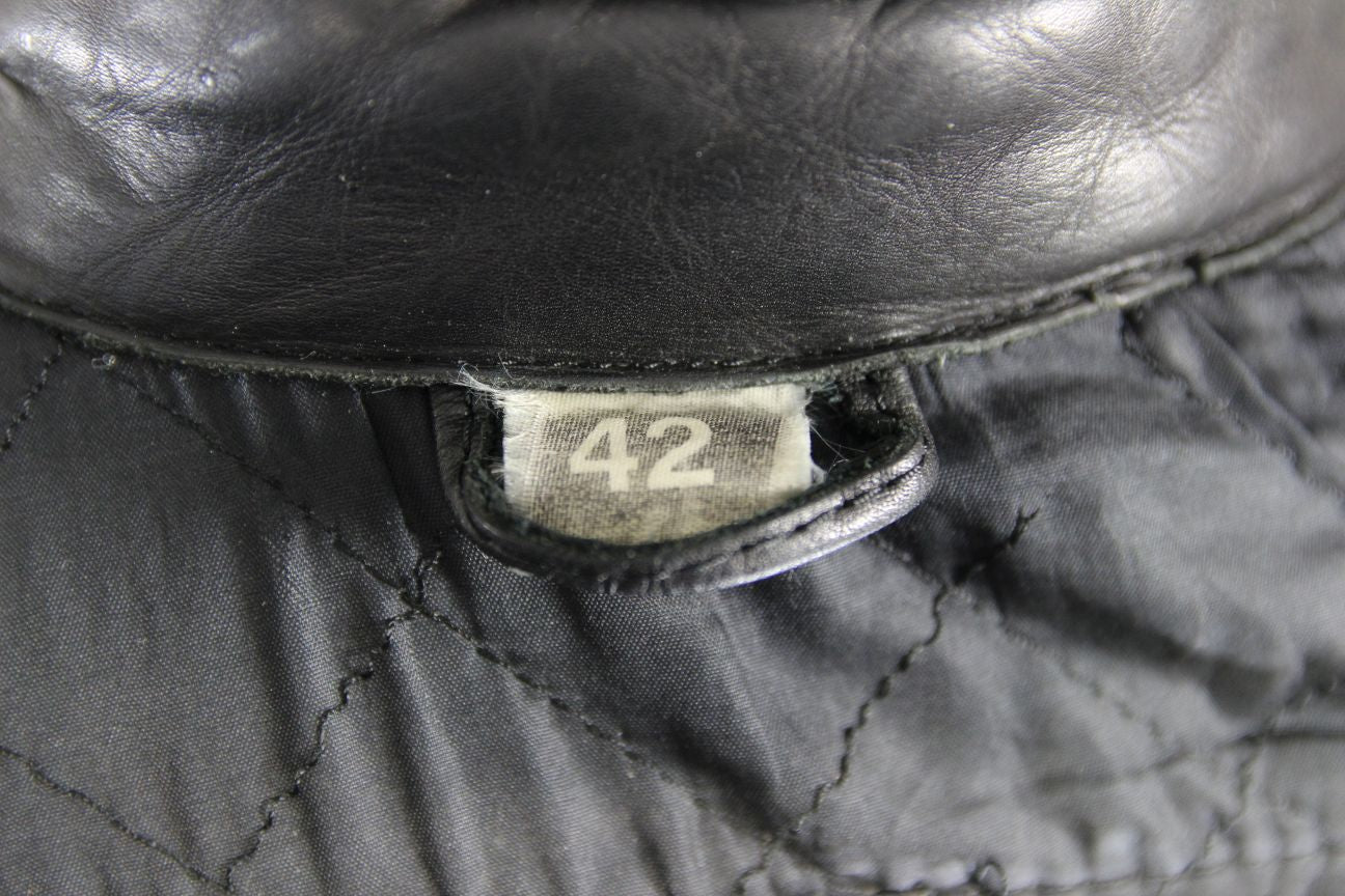 CLASSIC BLACK LEATHER BIKER JACKET 38-40 INCH/MEDIUM