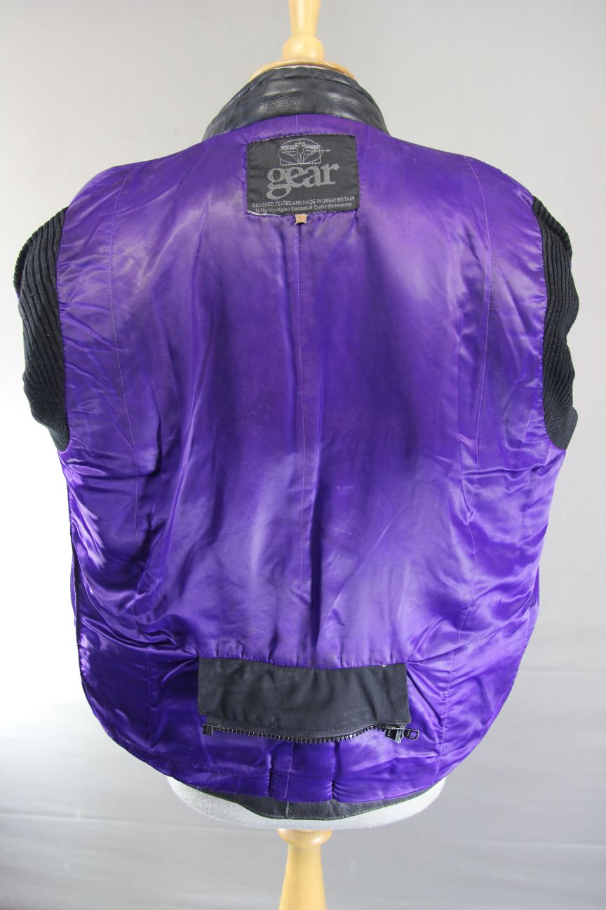 CLASSIC BRITISH MADE BLACK LEATHER GEAR BIKER JACKET 38 INCH