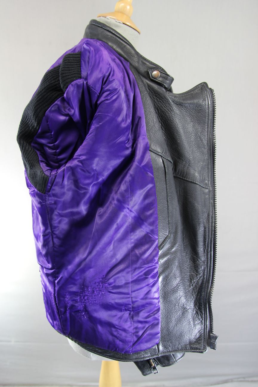 CLASSIC BRITISH MADE BLACK LEATHER GEAR BIKER JACKET 38 INCH