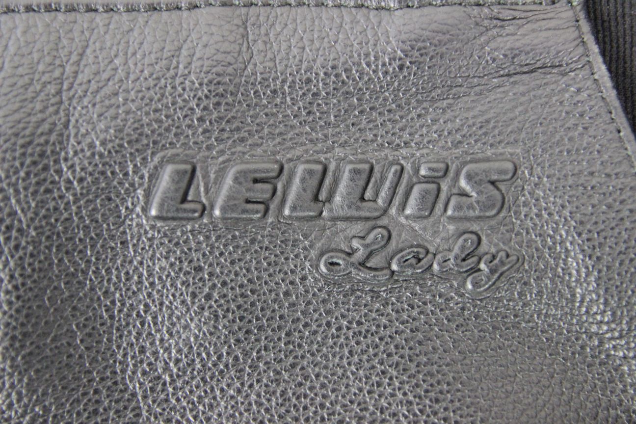 LEWIS 'LADY' BLACK LEATHER BIKER TROUSERS: SIZE 14 WAIST 34 IN/INSIDE LEG 27 IN