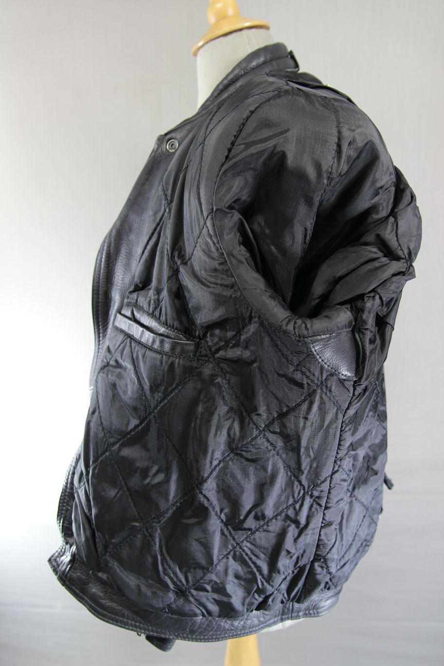 SUKI MERCURY SPORTS BLACK LEATHER BIKER JACKET + REMOVABLE BACK PROTECTOR 40-42"