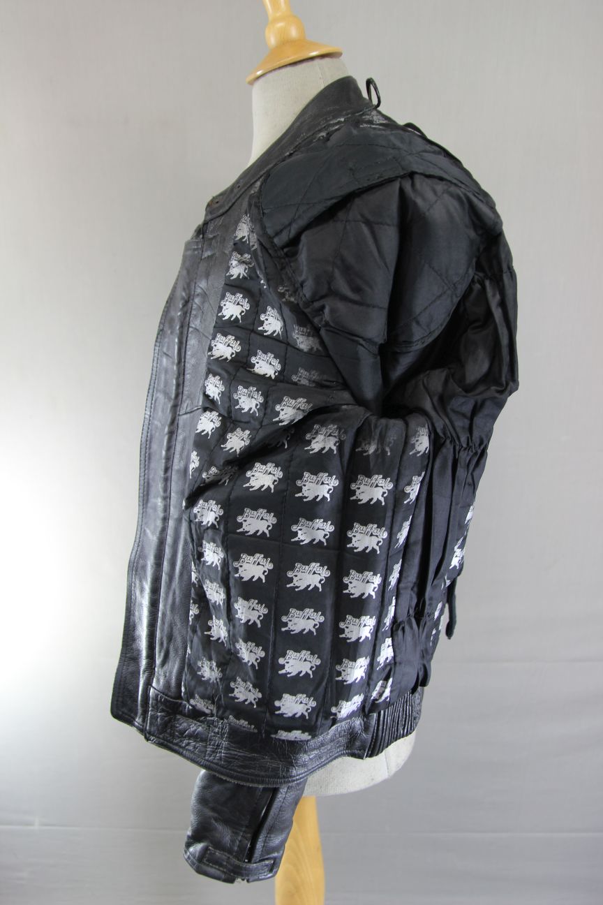 CLASSIC BUFFALO VULCAN BLACK LEATHER BIKER JACKET 38 INCH