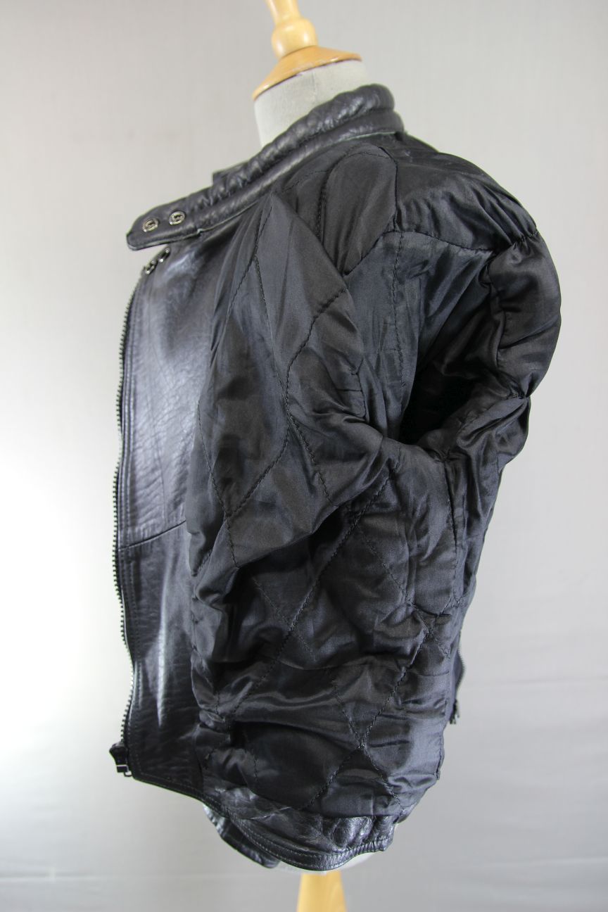 LADIES CLASSIC JTS BLACK LEATHER BIKER JACKET 32-34 INCH CHEST/EXTRA SMALL