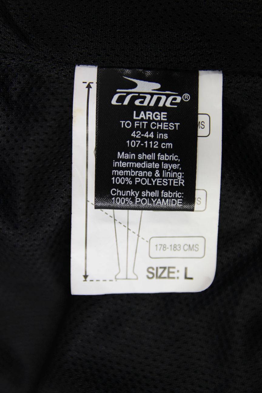 CRANE BLACK, RED & SILVER TEXTILE BIKER JACKET WITH CE ARMOUR 42-44 INCH (LARGE)