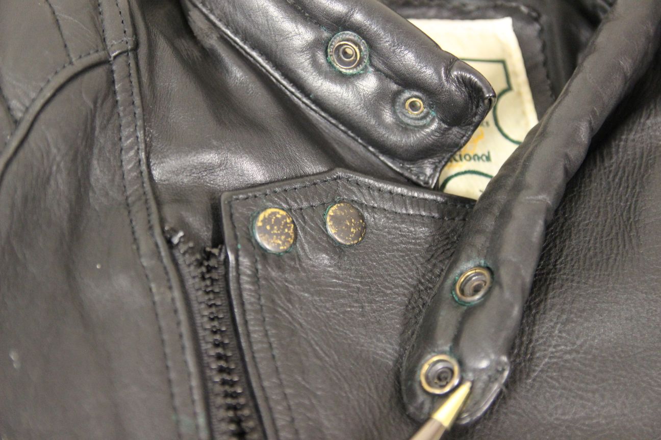 SHAKEEL INTERNATIONAL S.A.K. CLASSIC BLACK LEATHER BIKER JACKET 38-40 INCH CHEST