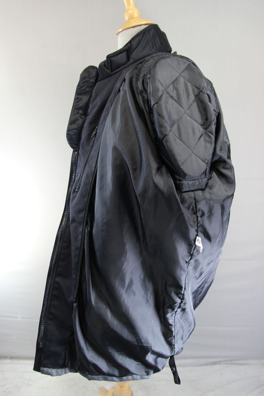 JTS GREY & BLACK TEXTILE BIKER JACKET + BACK/SHOULDER/ELBOW CE ARMOUR: SIZE 14/M