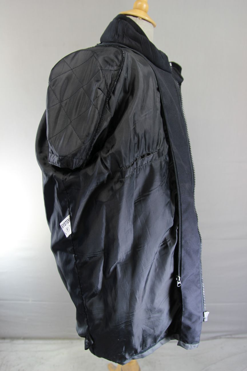 JTS GREY & BLACK TEXTILE BIKER JACKET + BACK/SHOULDER/ELBOW CE ARMOUR: SIZE 14/M