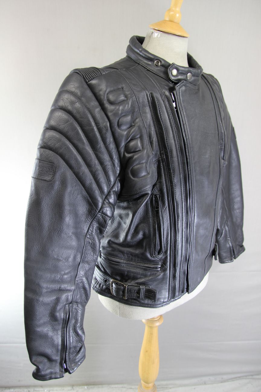 CLASSIC PROTO BLACK LEATHER BIKER JACKET 40-42 INCH CHEST