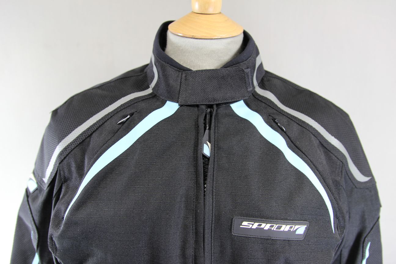 SPADA WATERPROOF BLACK TEXTILE BIKER JACKET WITH ARMOUR & THERMAL LINING 38 IN/L