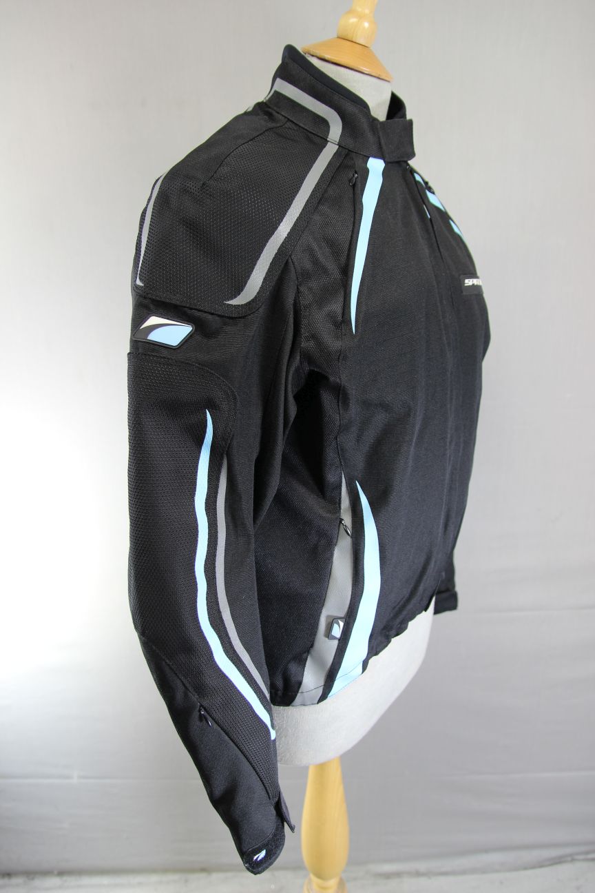 SPADA WATERPROOF BLACK TEXTILE BIKER JACKET WITH ARMOUR & THERMAL LINING 38 IN/L