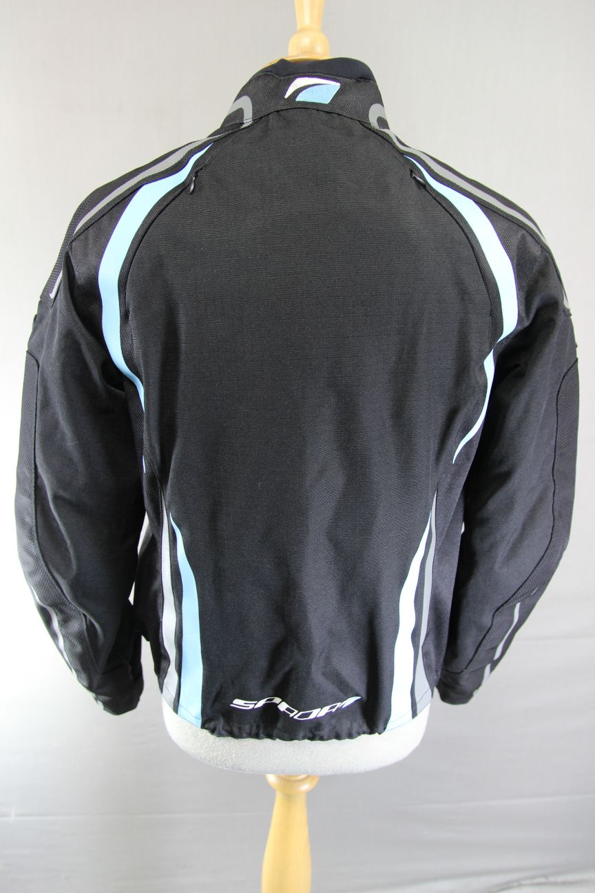 SPADA WATERPROOF BLACK TEXTILE BIKER JACKET WITH ARMOUR & THERMAL LINING 38 IN/L