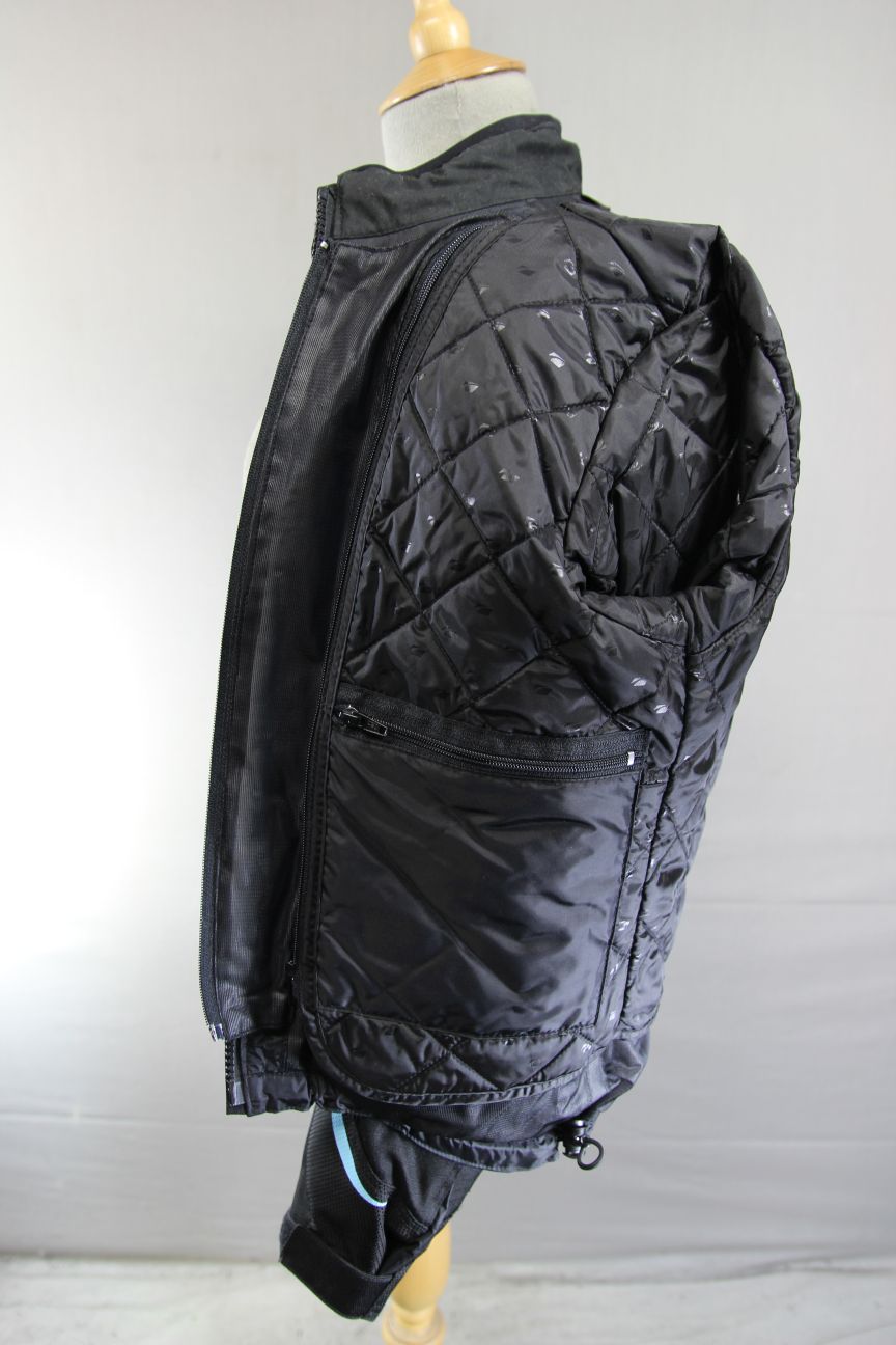 SPADA WATERPROOF BLACK TEXTILE BIKER JACKET WITH ARMOUR & THERMAL LINING 38 IN/L