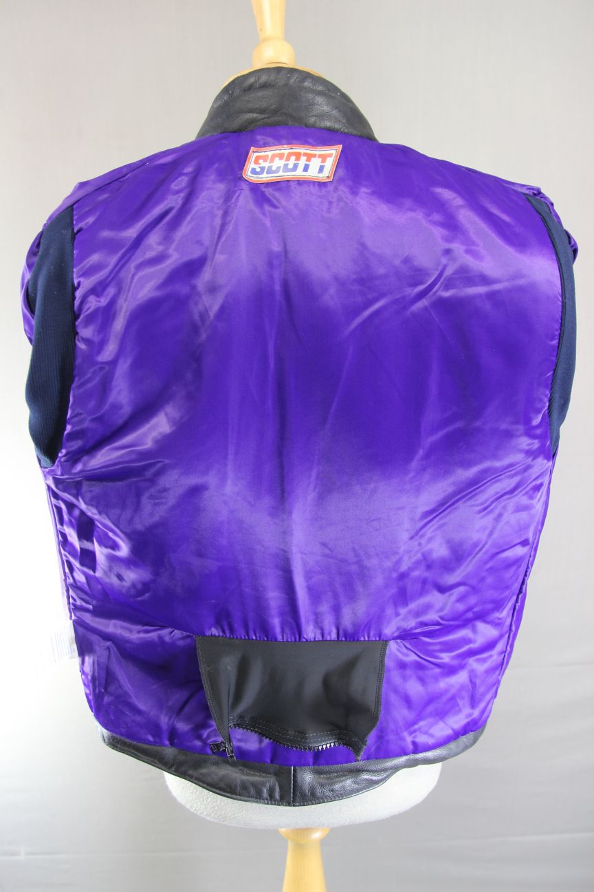 CLASSIC BRITISH MADE BLACK SCOTT LEATHERS BIKER JACKET: SIZE 16