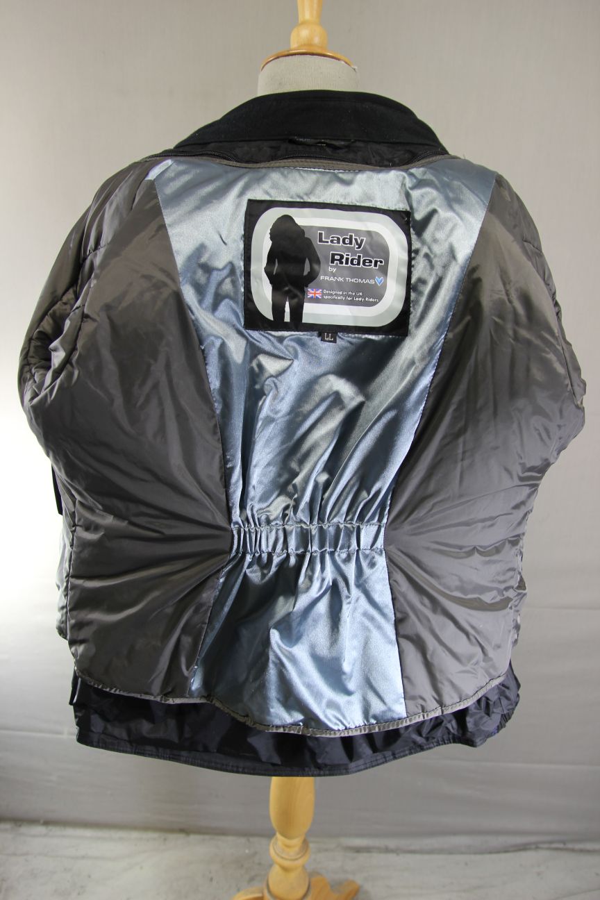FRANK THOMAS LADY RIDER TEXTILE BIKER JACKET + CE ARMOUR & THERMAL LINING 38"/L