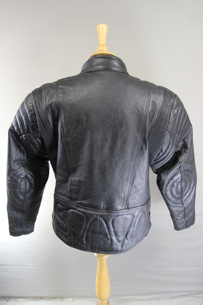 AKITO CLASSIC BLACK LEATHER BIKER JACKET 40-42 INCH CHEST