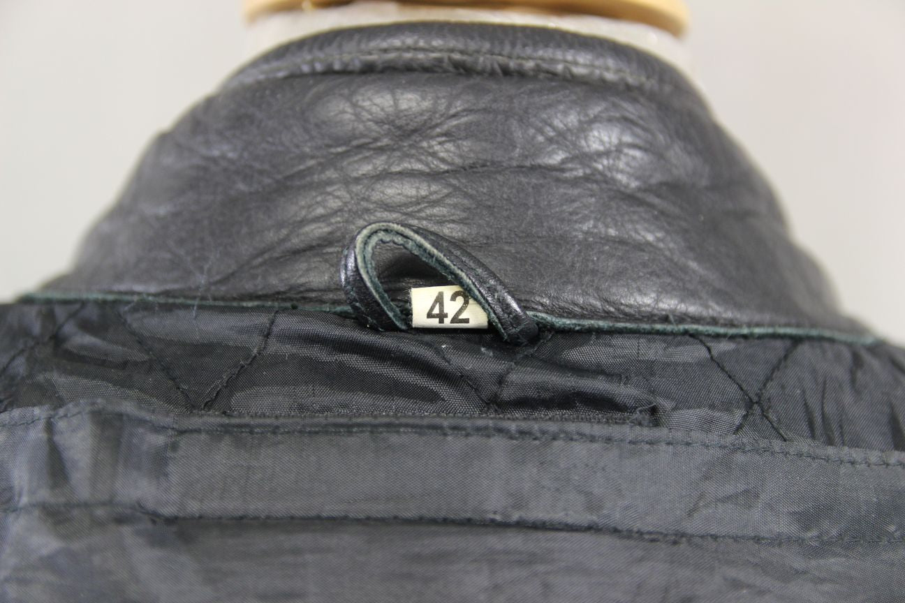 AKITO CLASSIC BLACK LEATHER BIKER JACKET 40-42 INCH CHEST