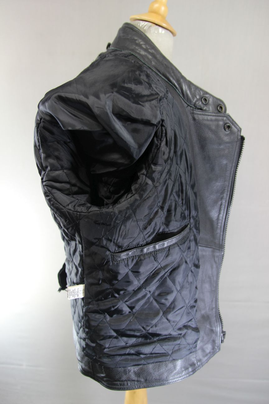 AKITO CLASSIC BLACK LEATHER BIKER JACKET 40-42 INCH CHEST