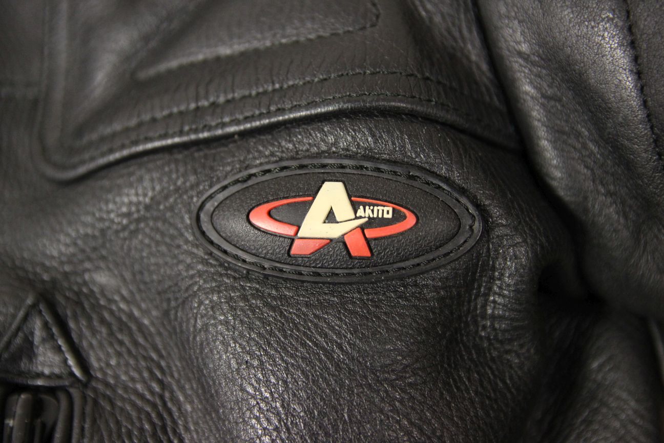 AKITO CLASSIC BLACK LEATHER BIKER JACKET 40-42 INCH CHEST