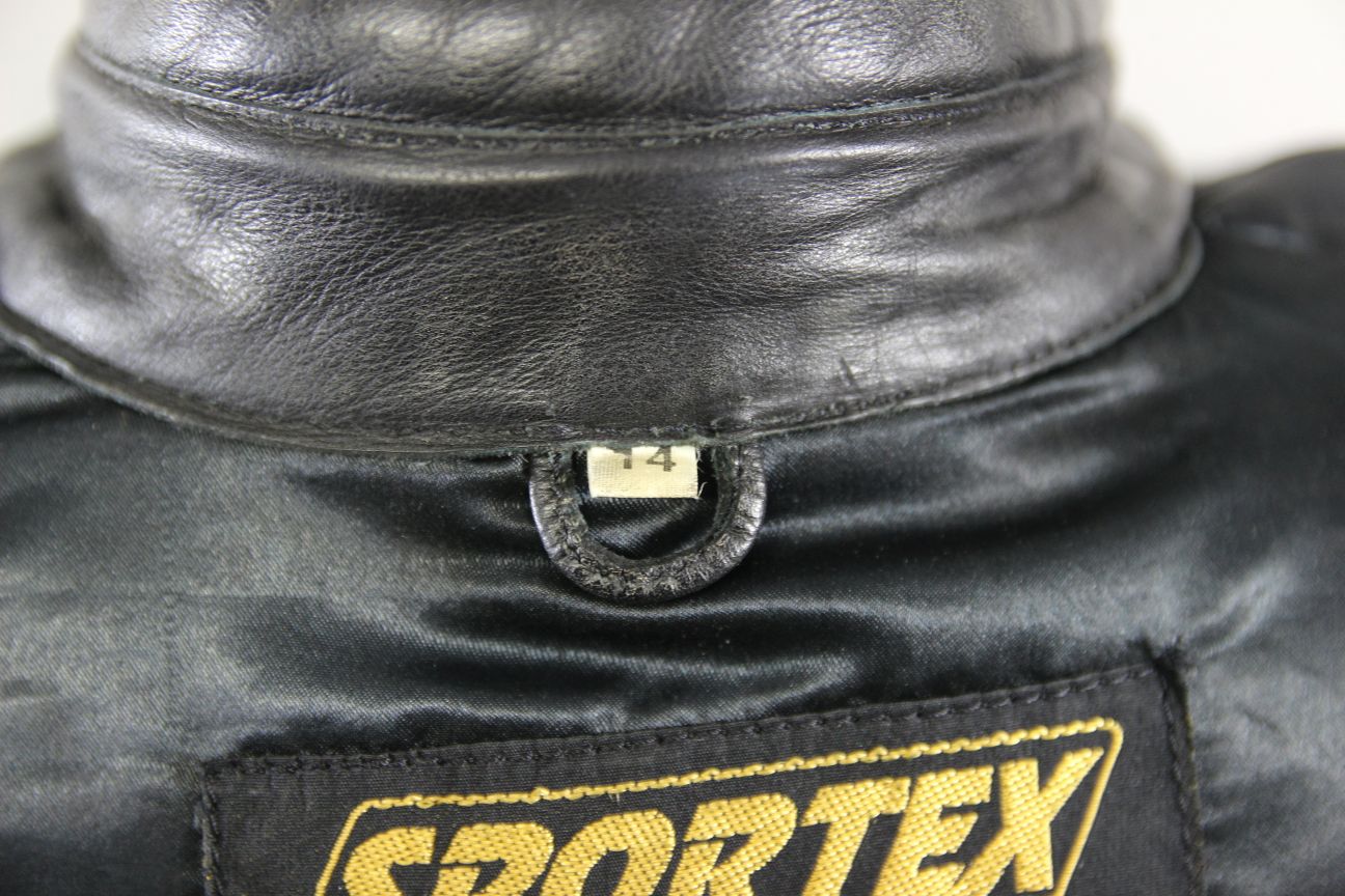 CLASSIC SPORTEX MAXX BLACK LEATHER BIKER JACKET: SIZE 14/36 INCH CHEST