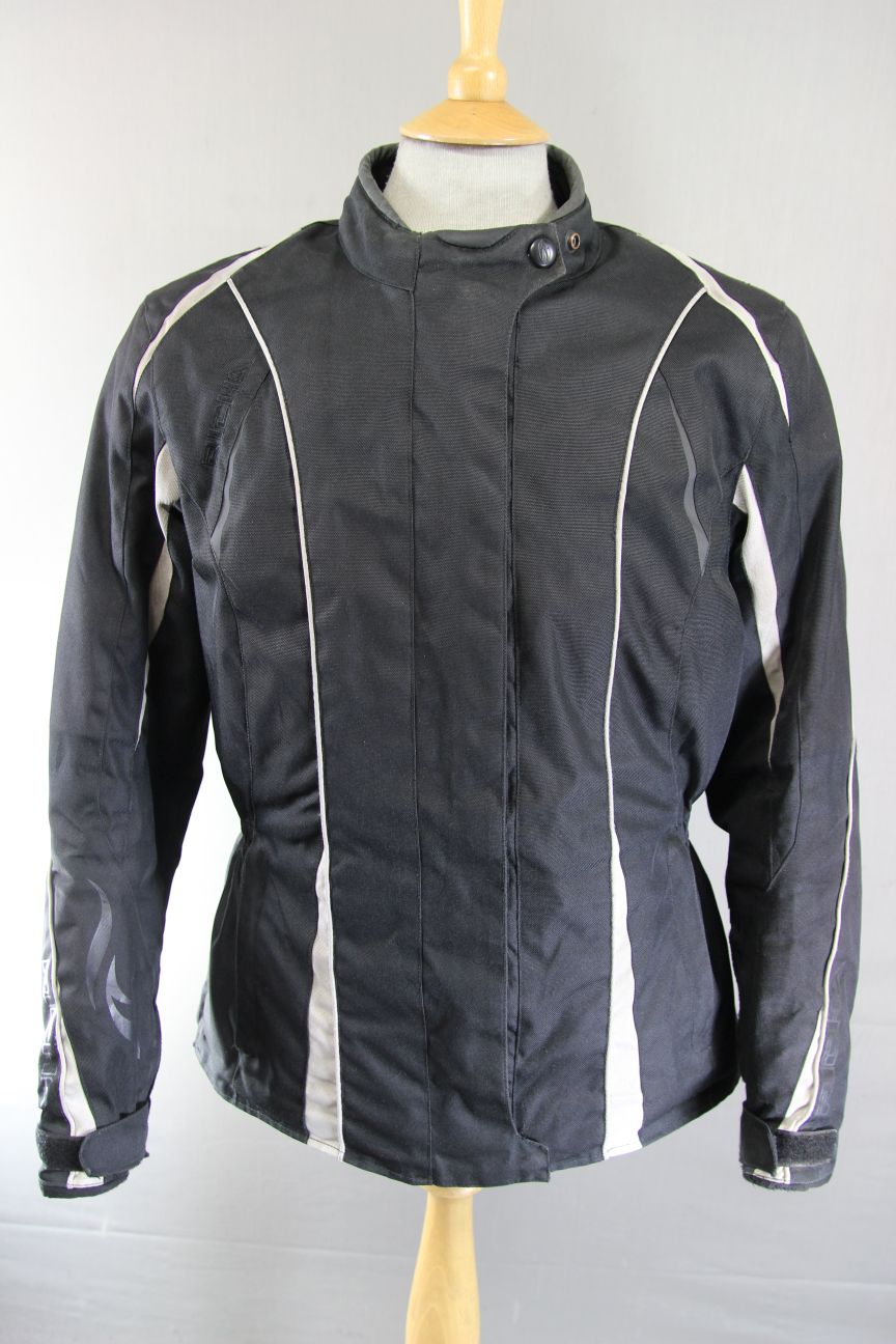 RICHA JEANNIE BLACK TEXTILE BIKER JACKET + CE ARMOUR & THERMAL LINING: XL/40-42"