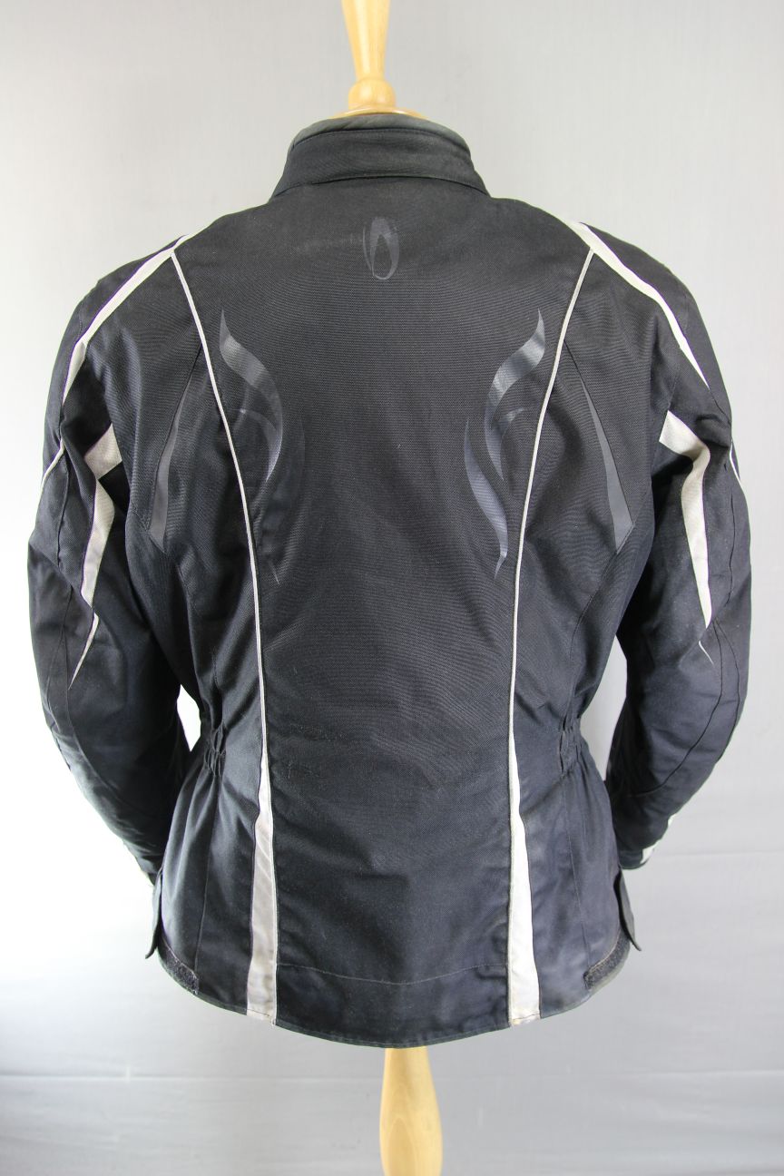 RICHA JEANNIE BLACK TEXTILE BIKER JACKET + CE ARMOUR & THERMAL LINING: XL/40-42"