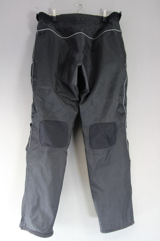 AGRIUS BLACK TEXTILE BIKER TROUSERS WITH HIP & KNEE ARMOUR: WAIST 36"/LEG 32"/XL
