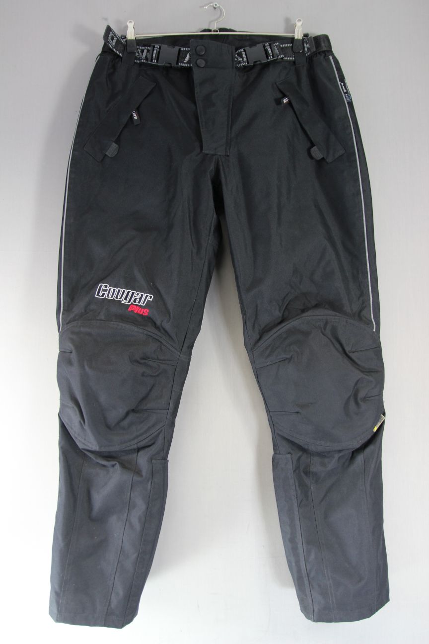 AKITO COUGAR PLUS BLACK TEXTILE BIKER TROUSERS + CE ARMOUR: WAIST 40/LEG 35"/3XL