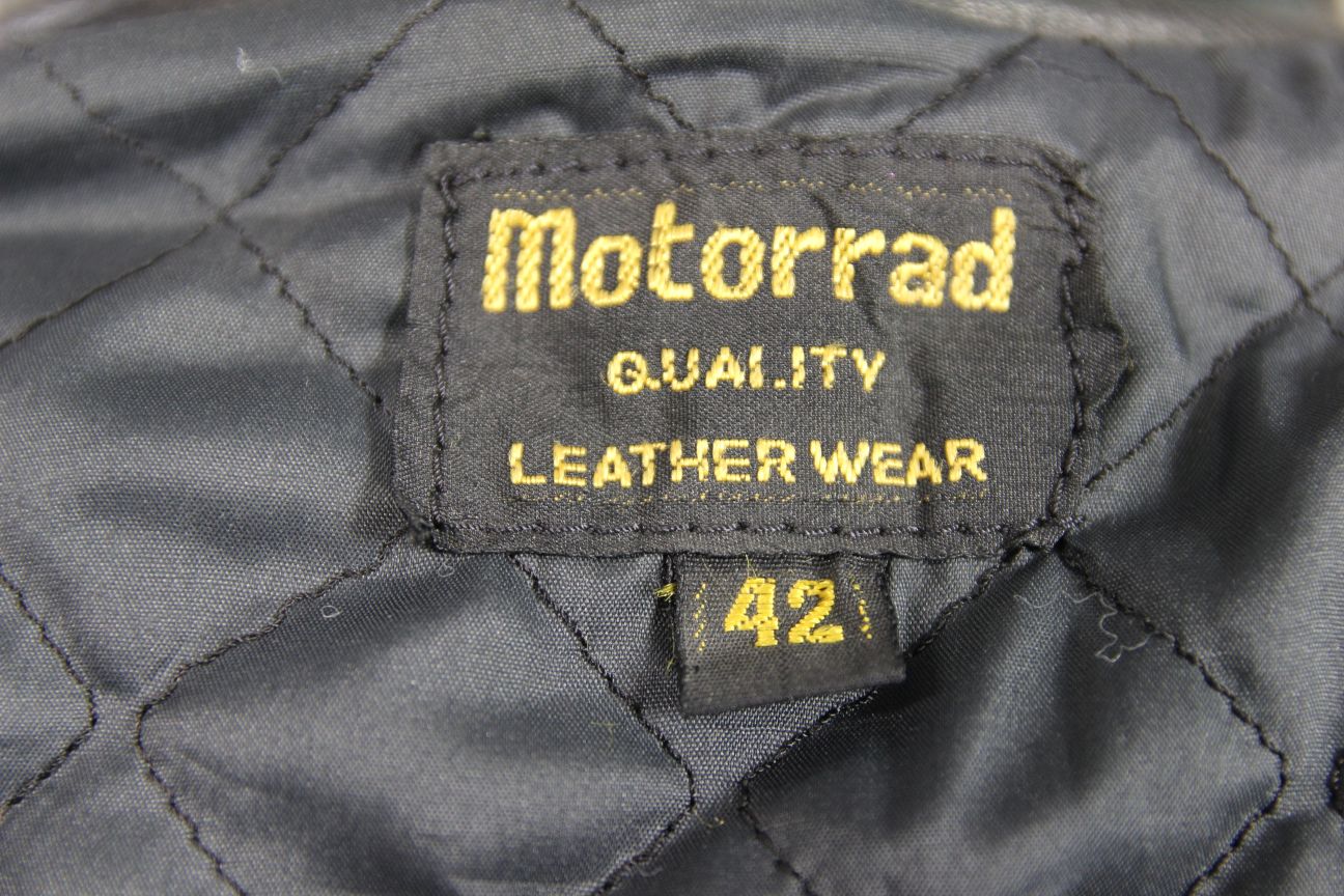 VINTAGE MOTORRAD CLASSIC BLACK LEATHER BIKER JACKET 36-38 INCH