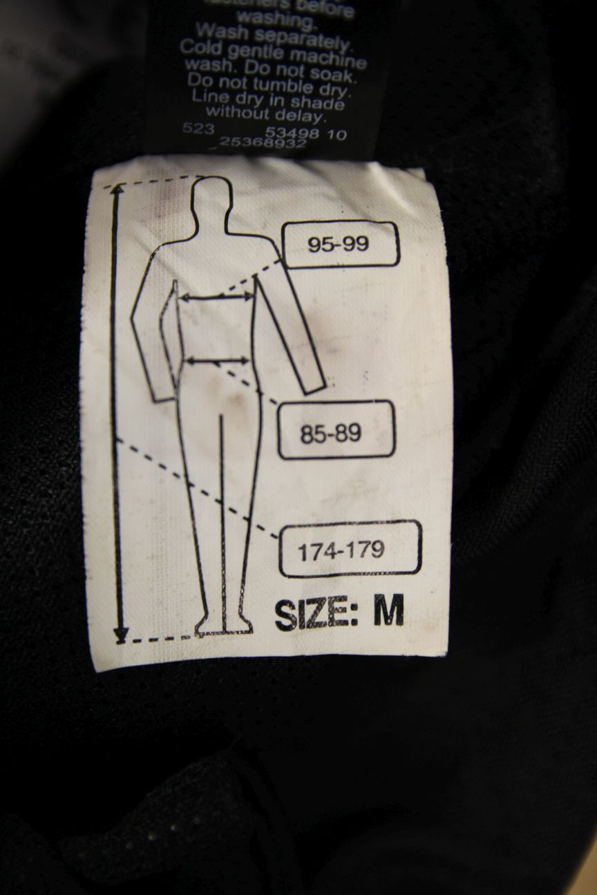CRANE BLACK TEXTILE BIKER TROUSERS: WAIST 32-34 INCHES/INSIDE LEG 30 INCHES/MED