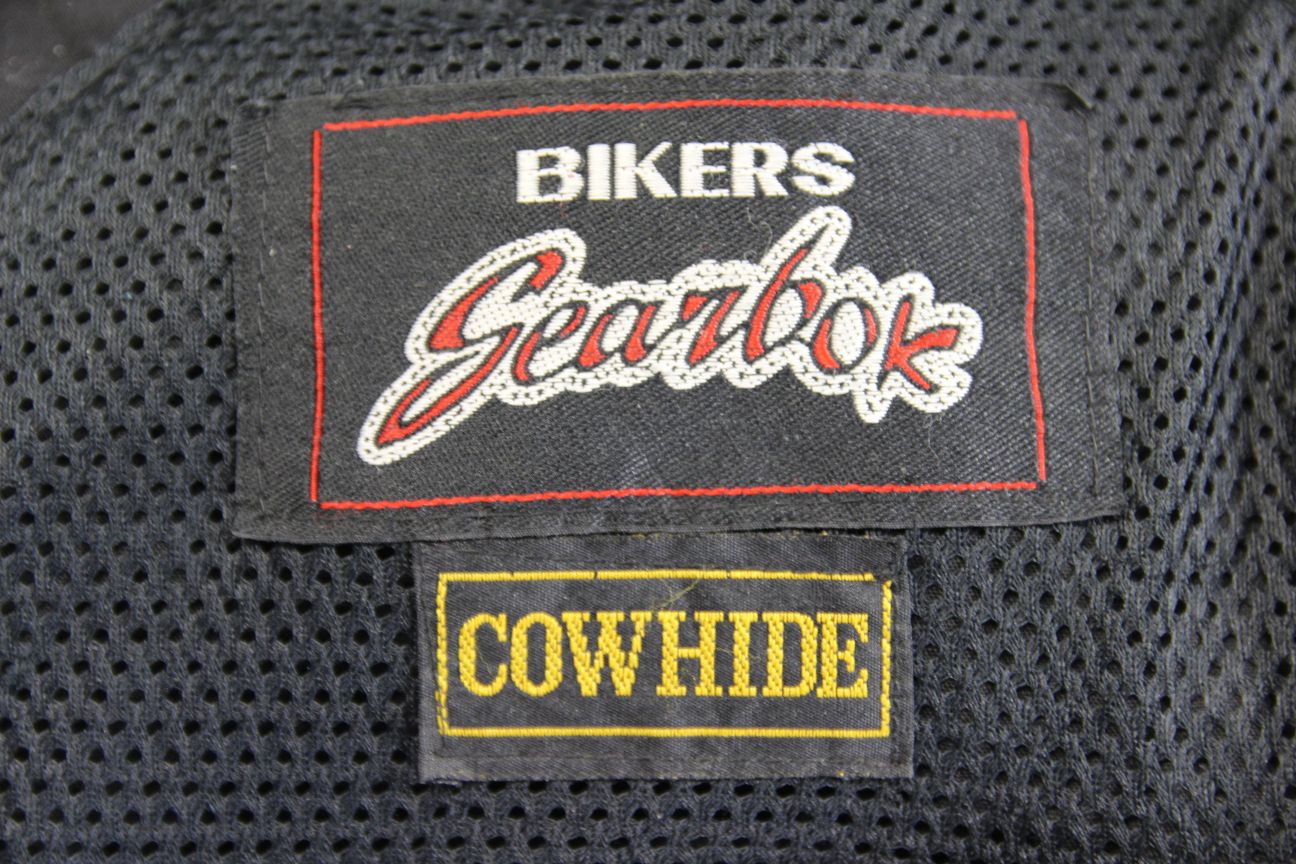 CLASSIC BIKER'S GEARBOX BLACK COWHIDE LEATHER BIKER JACKET: SIZE 10/32-34 INCH