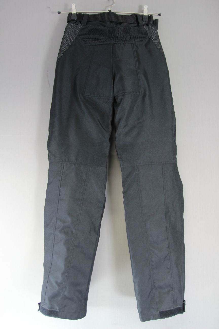 BLACK CORDURA TEXTILE BIKER TROUSERS+PROTECTORS/THERMAL LINING WAIST 28"/LEG 33"