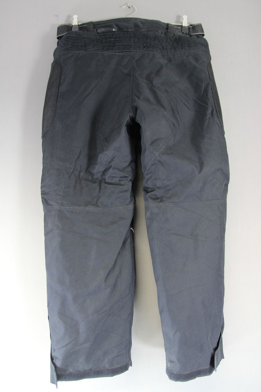 TURIN BLACK TEXTILE BIKER TROUSERS WITH QUILTED THERMAL LINING WAIST 38"/LEG 30"