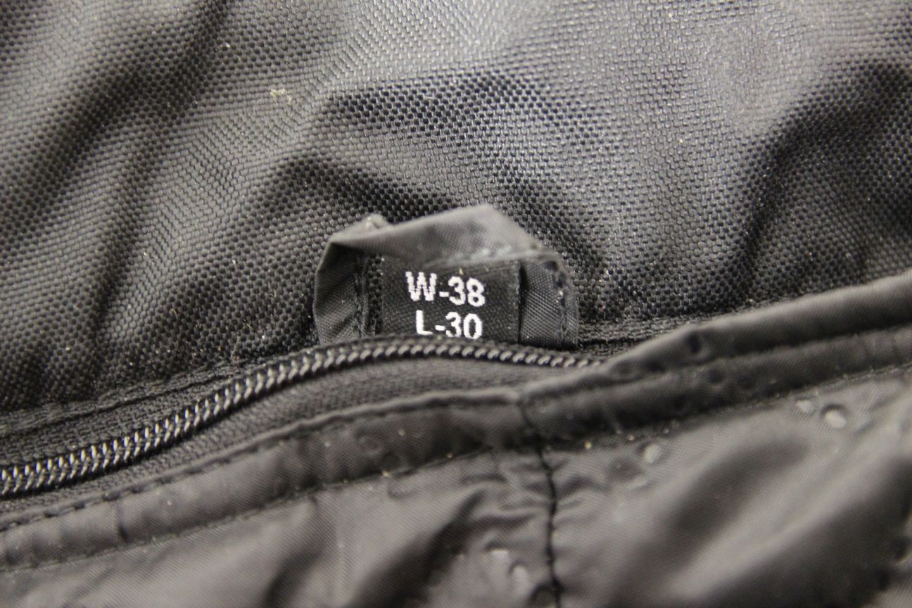 TURIN BLACK TEXTILE BIKER TROUSERS WITH QUILTED THERMAL LINING WAIST 38"/LEG 30"