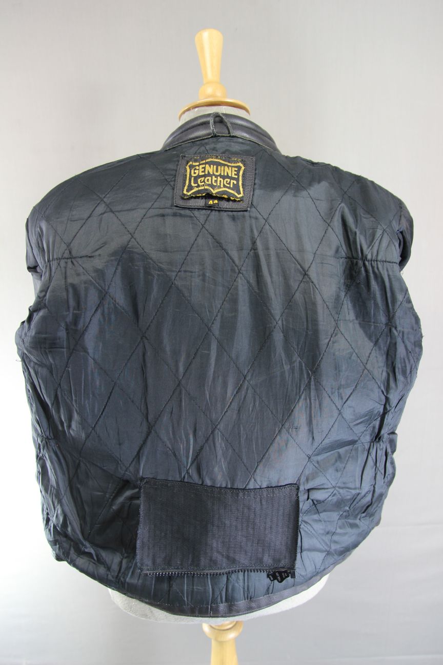 CLASSIC BLACK LEATHER BIKER JACKET 42-44 INCH/LARGE