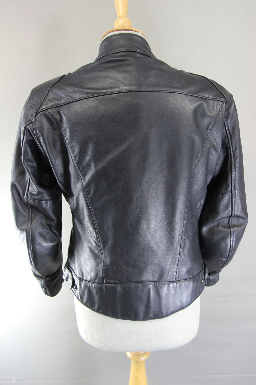IXS LADY FASHION BLACK LEATHER BIKER JACKET WITH CE ARMOUR 36 INCH/LARGE