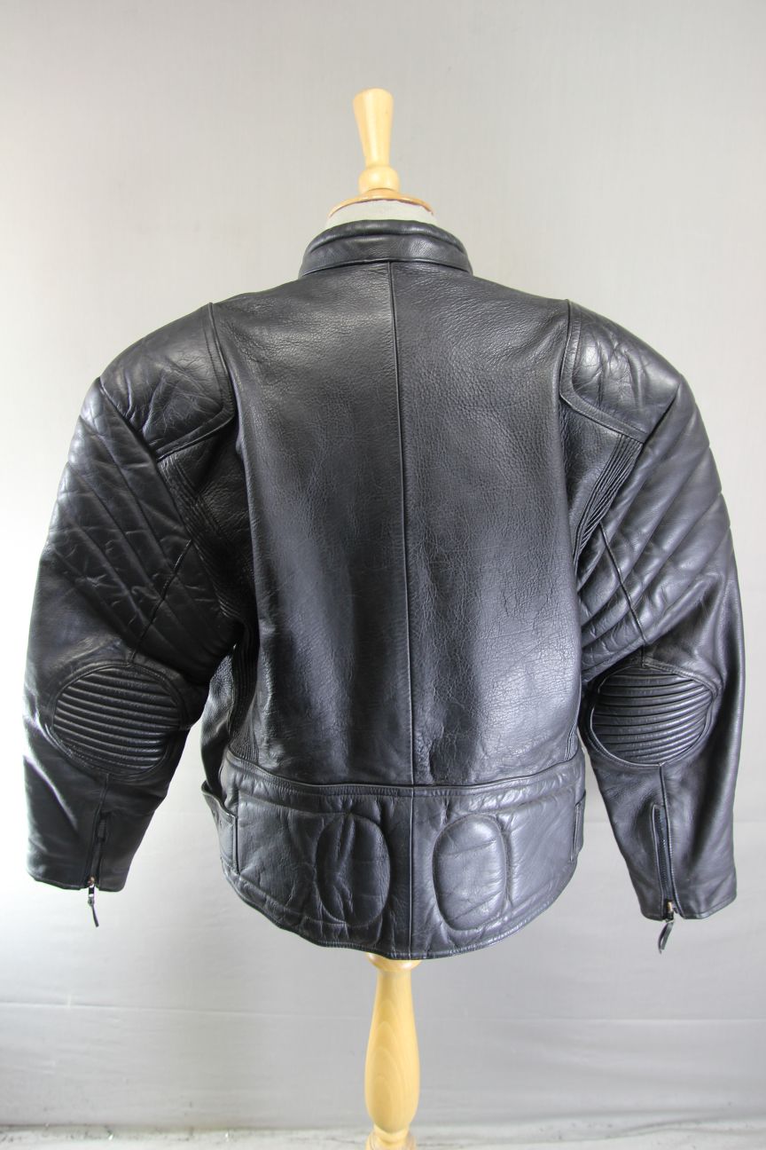 CLASSIC 'CHARLIE' BLACK LEATHER BIKER JACKET 44-46 INCH/EXTRA LARGE