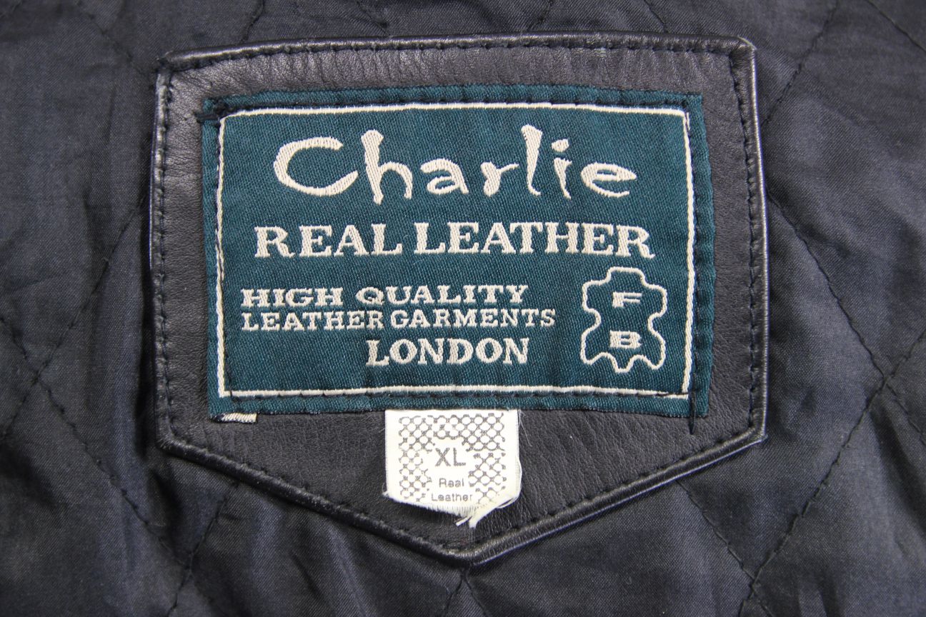 CLASSIC 'CHARLIE' BLACK LEATHER BIKER JACKET 44-46 INCH/EXTRA LARGE