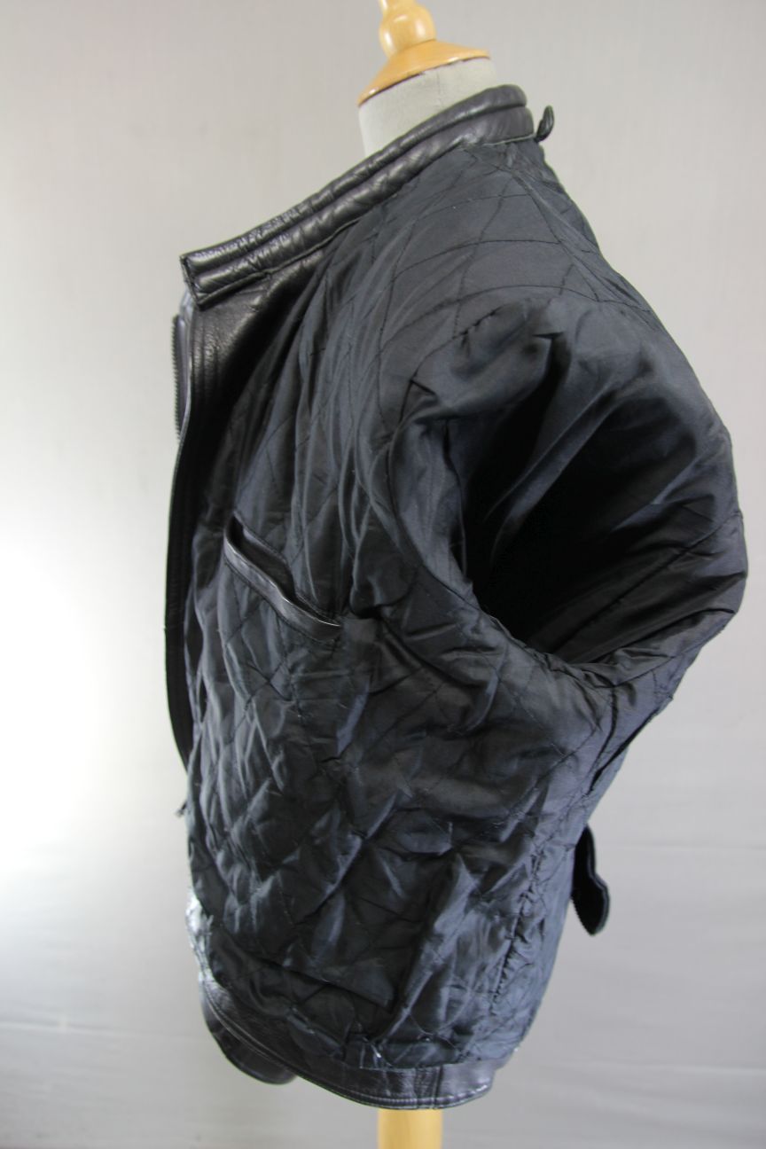 CLASSIC 'CHARLIE' BLACK LEATHER BIKER JACKET 44-46 INCH/EXTRA LARGE