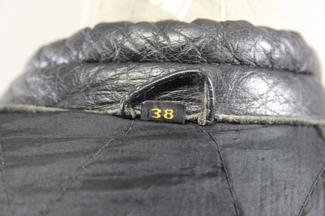 CLASSIC BLACK LEATHER BIKER JACKET 34-36 INCH/EXTRA SMALL - SMALL