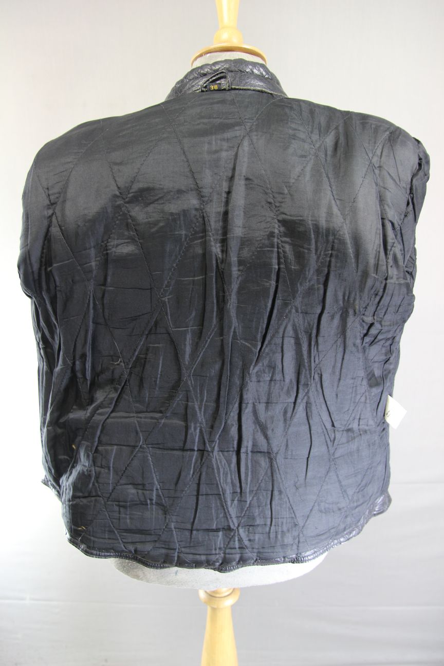 CLASSIC BLACK LEATHER BIKER JACKET 34-36 INCH/EXTRA SMALL - SMALL