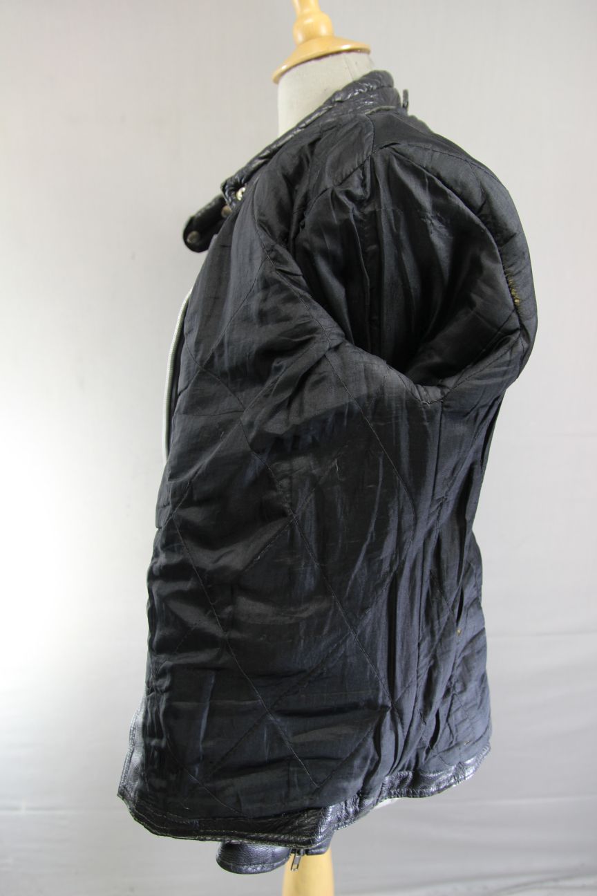 CLASSIC BLACK LEATHER BIKER JACKET 34-36 INCH/EXTRA SMALL - SMALL