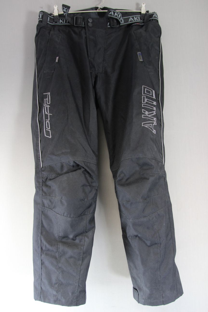 AKITO PYTHON BLACK TEXTILE BIKER TROUSERS + CE ARMOUR: WAIST 38"/INSIDE LEG 32"