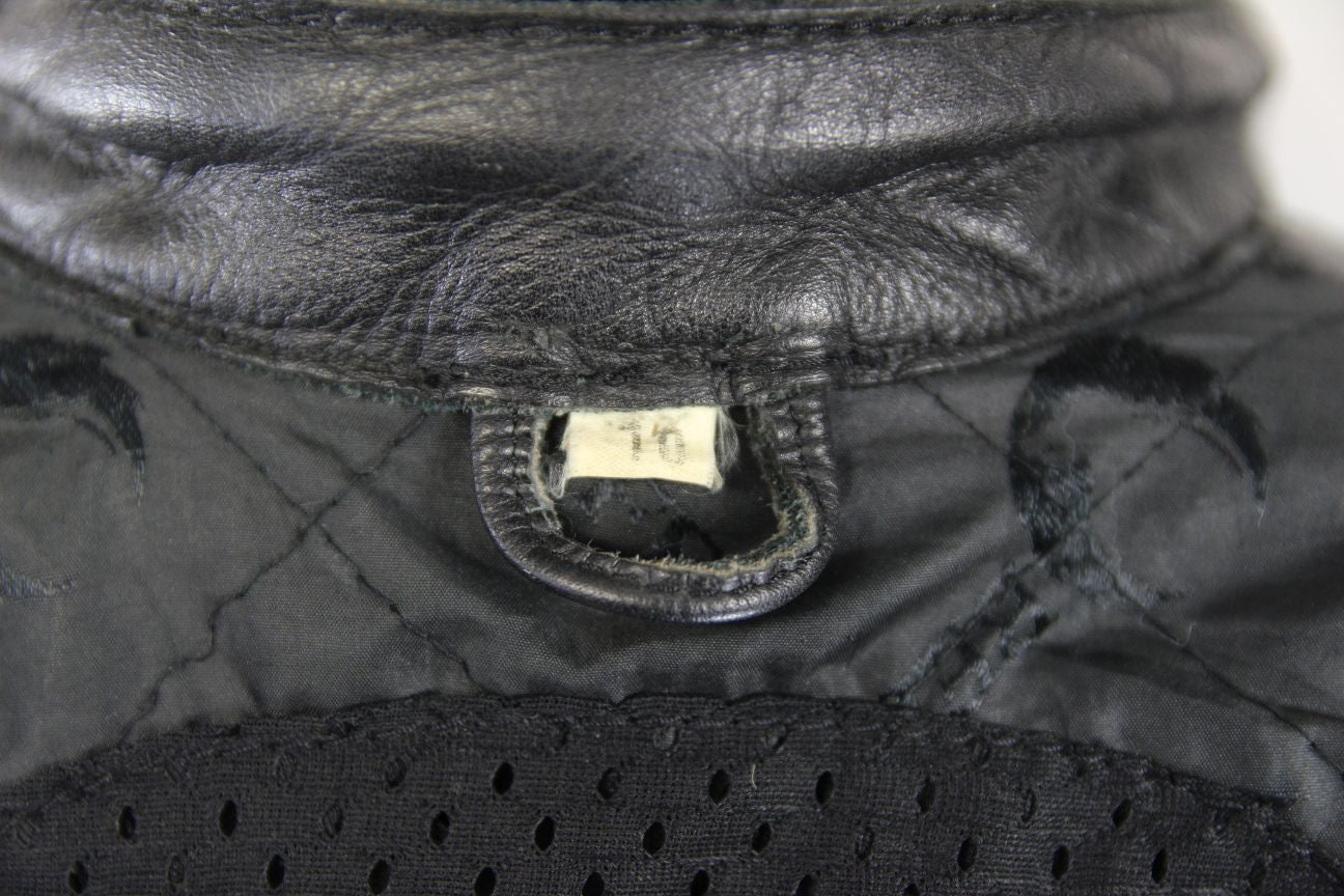 CLASSIC BELSTAFF BLACK LEATHER BIKER JACKET: SIZE 10/32 INCHES