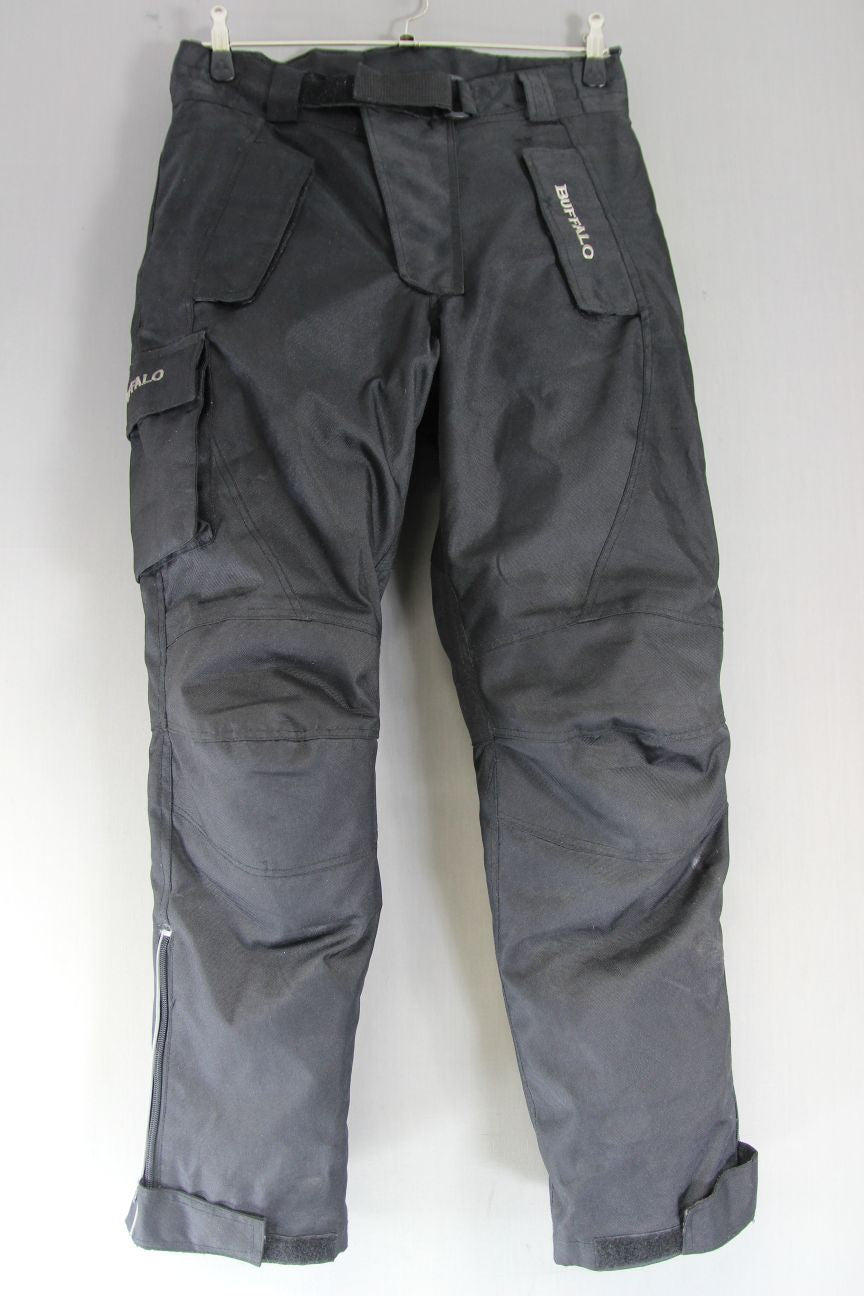 BUFFALO BLACK TEXTILE BIKER TROUSERS + CE ARMOUR/THERMAL LINING WAIST 32/LEG 30"