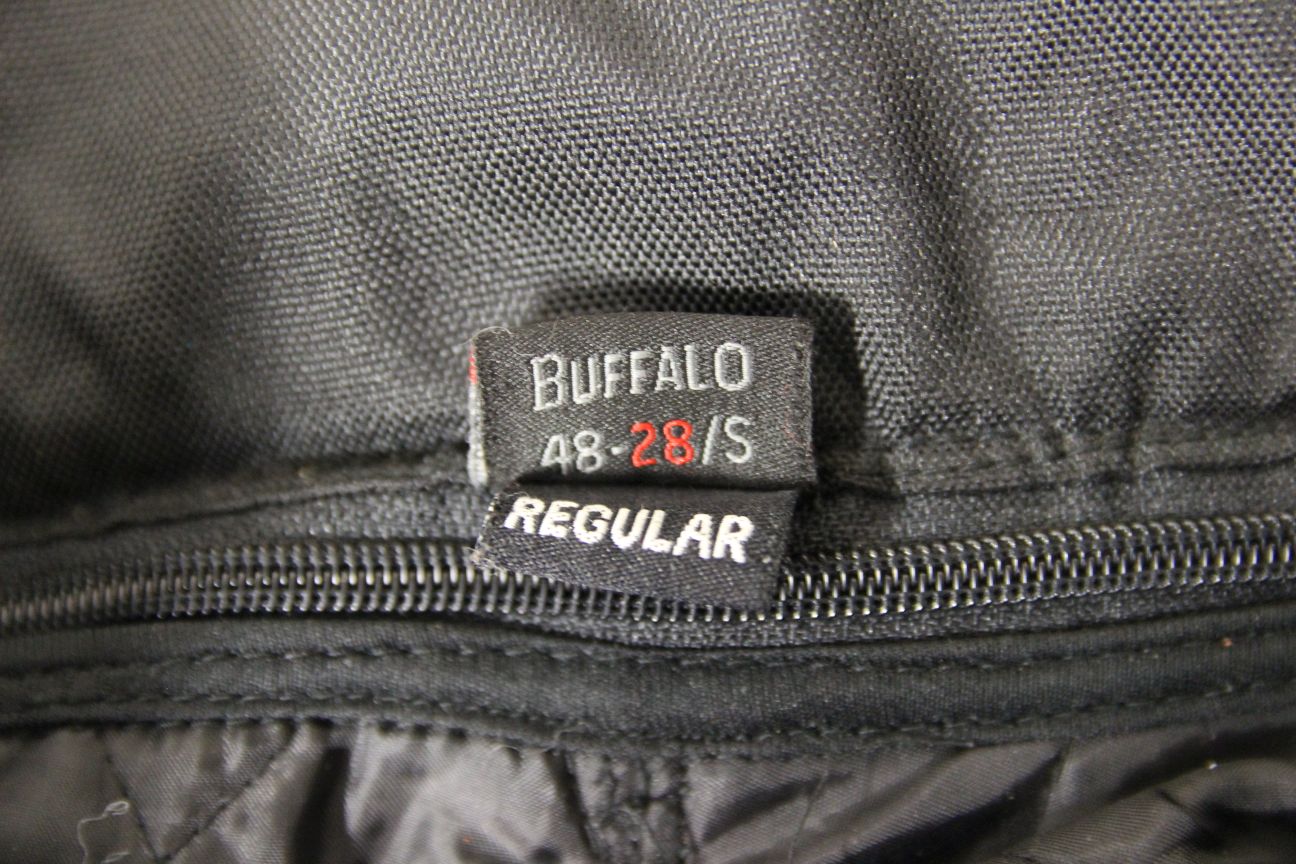 BUFFALO BLACK TEXTILE BIKER TROUSERS + CE ARMOUR/THERMAL LINING WAIST 32/LEG 30"
