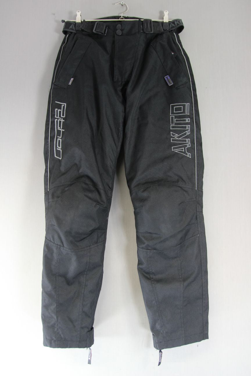 AKITO PYTHON BLACK TEXTILE BIKER TROUSERS + CE ARMOUR: WAIST 28"/INSIDE LEG 31"