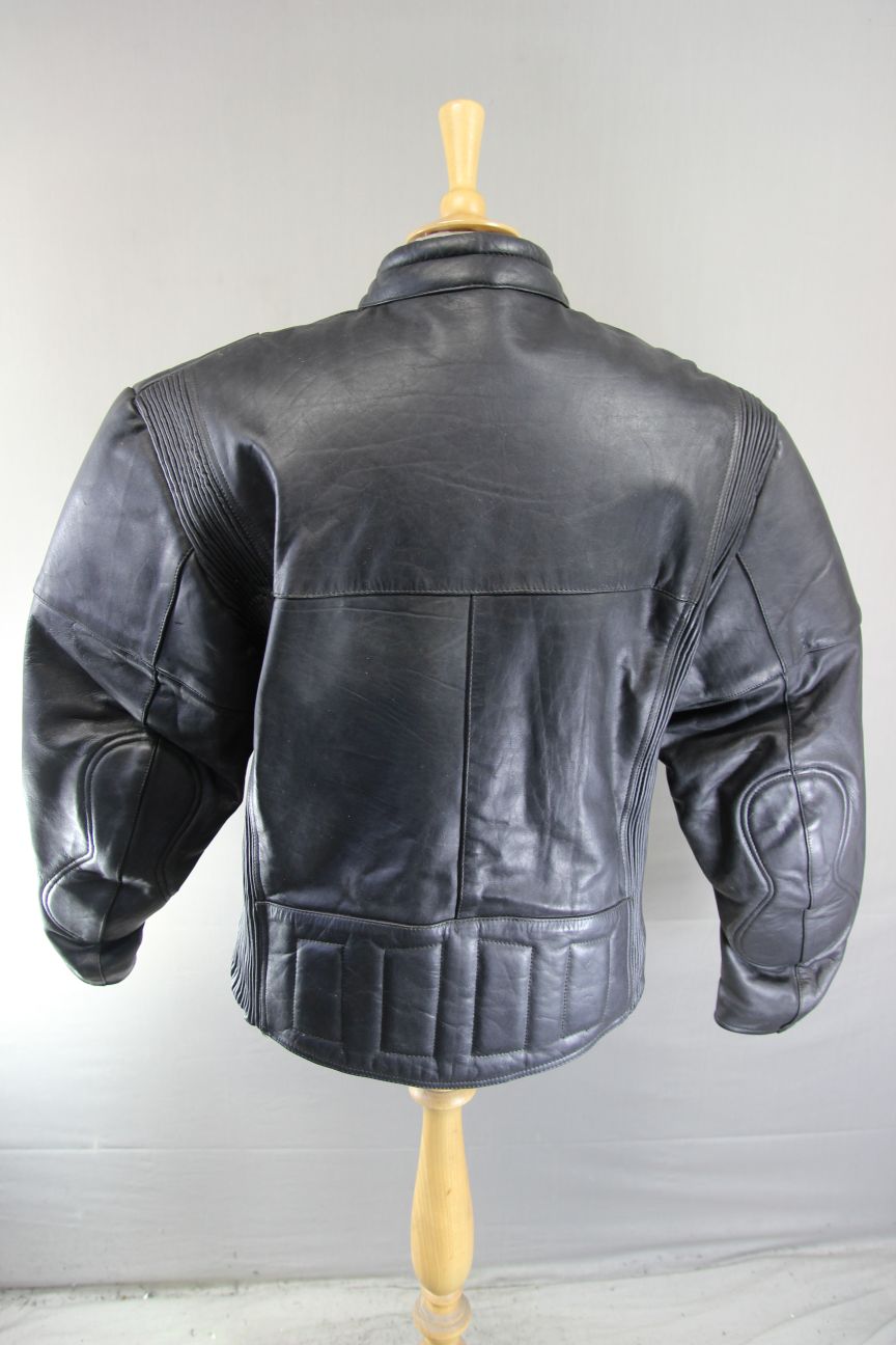 LION BY SDS LEATHERS THINSULATE 3MM LINED CLASSIC BLACK BIKER JACKET 40-42 INCH