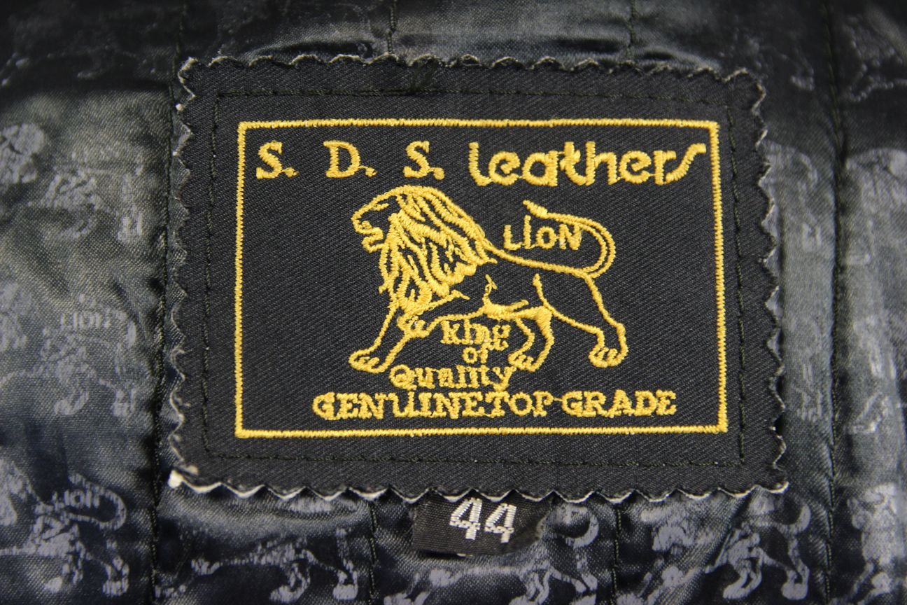 LION BY SDS LEATHERS THINSULATE 3MM LINED CLASSIC BLACK BIKER JACKET 40-42 INCH