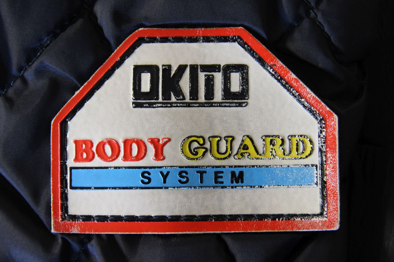 OKITO MERCURY SPORTS BLACK LEATHER BIKER JACKET WITH BACK PROTECTOR 44-46 IN/XL